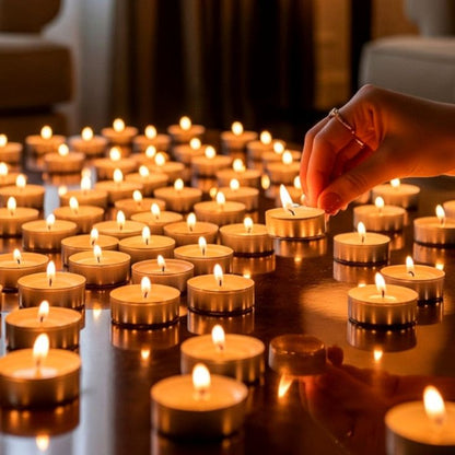 Tea Light Candles | Table Decor | Soy Wax | Burning Time 5-6 hrs |(Pack of 20 Pcs)