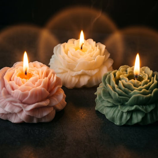Rose Candle | Rose Scented | Table Decor | Soy Wax | Burning Time 5-6 hrs | Pack of 3