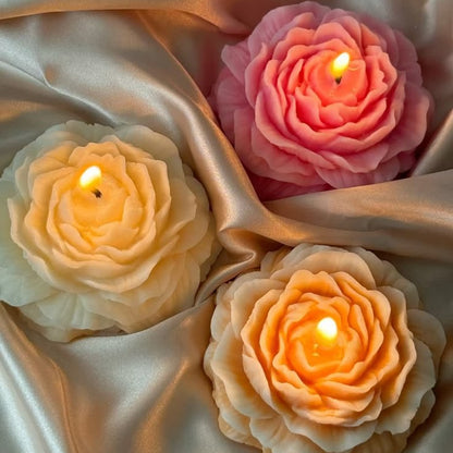 Rose Candle | Rose Scented | Table Decor | Soy Wax | Burning Time 5-6 hrs | Pack of 3