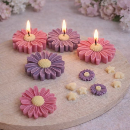Decorative Sunflower Candle | Table Decor | Soy Wax | Burning Time 5-6 hrs | Pack of 6
