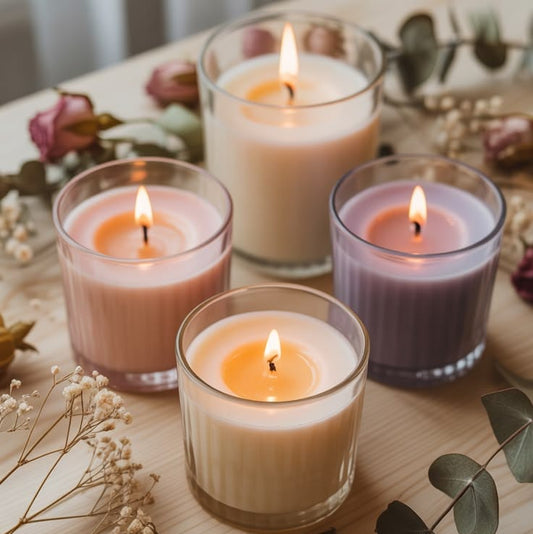 Jar Candles | Table Decor | Soy Wax | Burning Time 5-6 hrs | (Pack of 4)