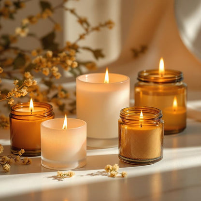 Jar Candles | Table Decor | Soy Wax | Burning Time 5-6 hrs | (Pack of 4)