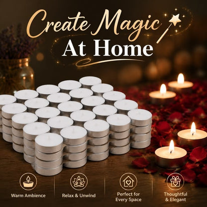 Tea Light Candles | Table Decor | Soy Wax | Burning Time 5-6 hrs |(Pack of 20 Pcs)